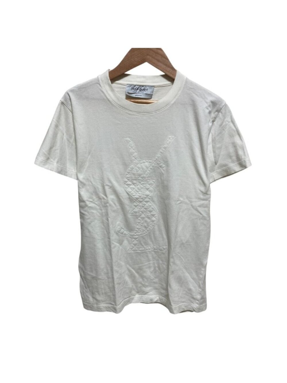 Saint Laurent Cassandra Logo Short Sleeve T-Shirt XS White